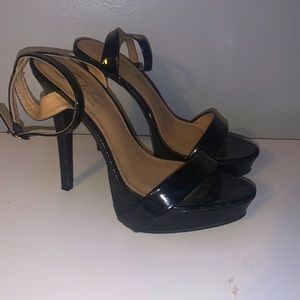 Black strappy heels
